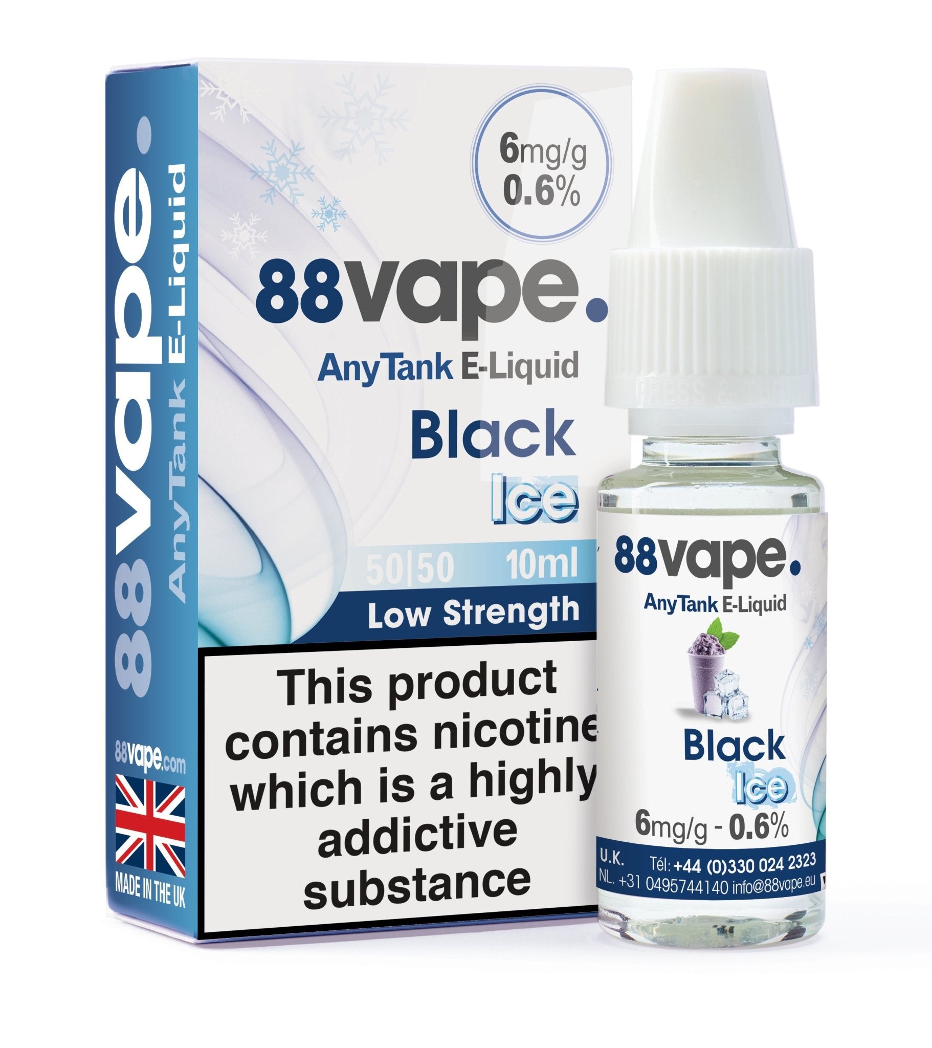 88VAPE - 10ML BLACK ICE E LIQUID - Super E-cig