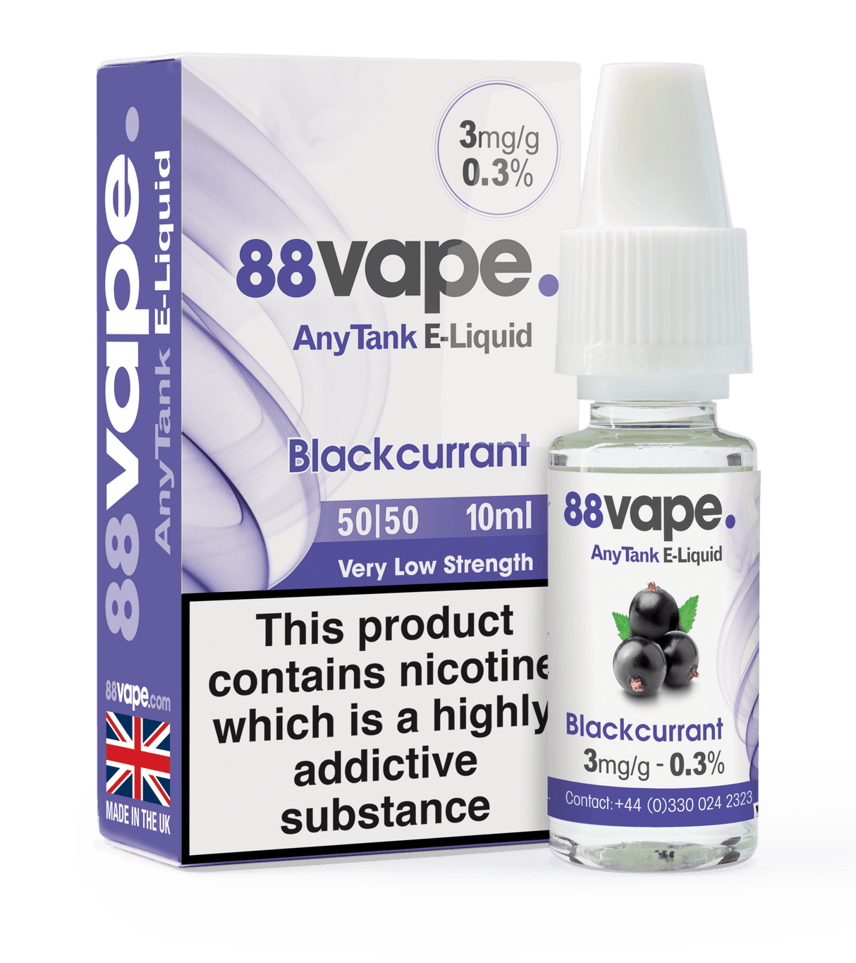 88VAPE - 10ML BLACKCURRANT E LIQUID - Super E-cig