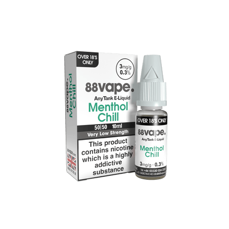 88VAPE - 10ML MENTHOL CHILL E LIQUID - Super E-cig