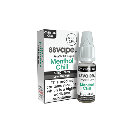 88VAPE - 10ML MENTHOL CHILL E LIQUID - Super E-cig