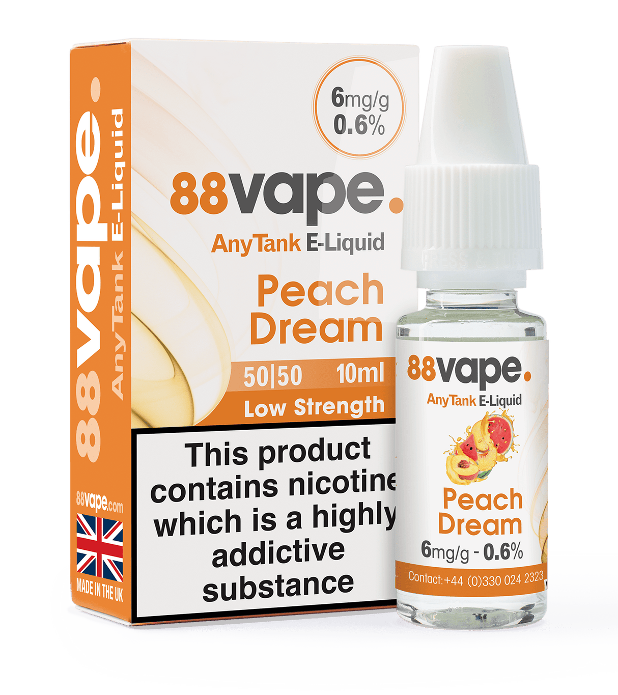 88VAPE - 10ML PEACH E LIQUID - Super E-cig