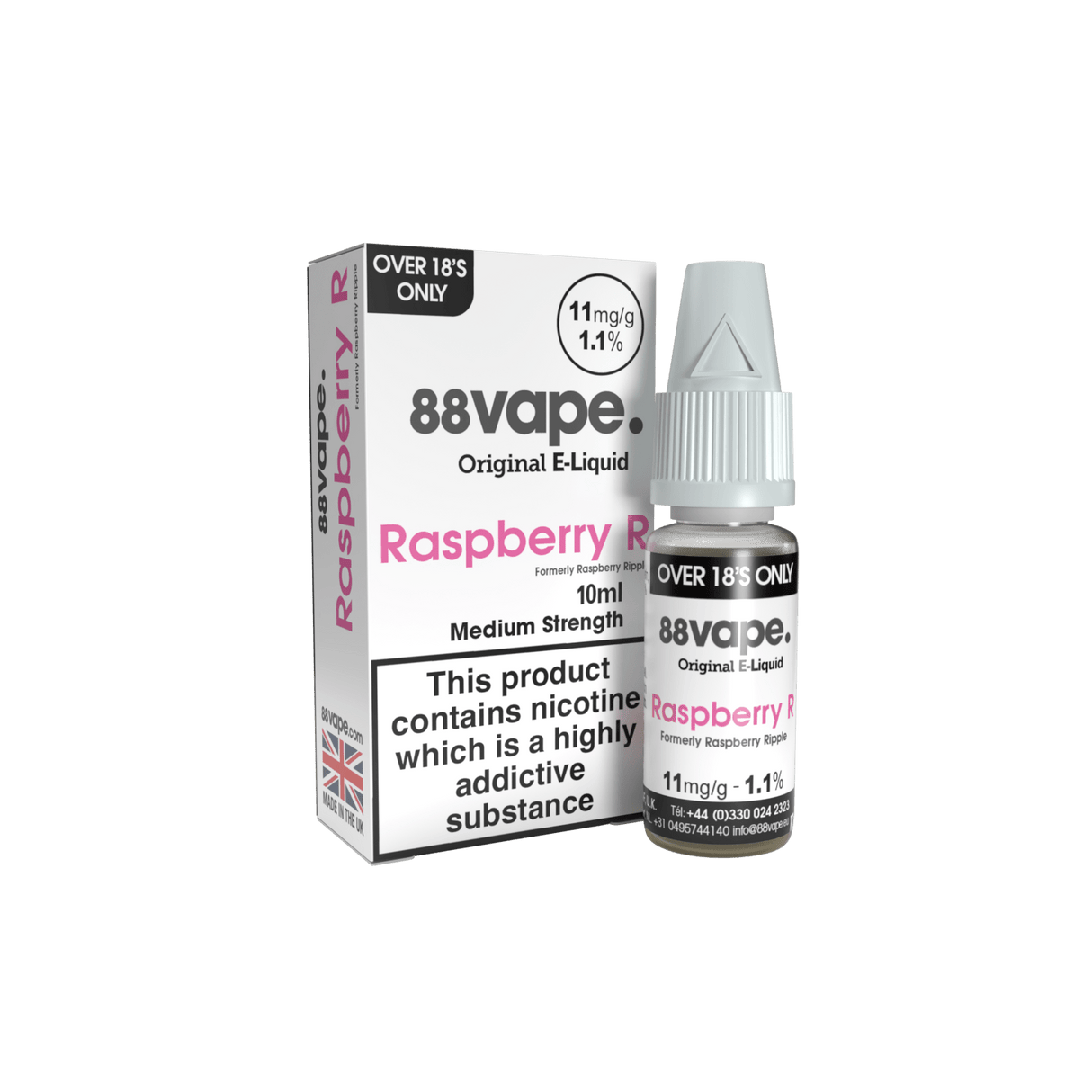 88VAPE - 10ML RASPBERRY R E LIQUID - Super E-cig