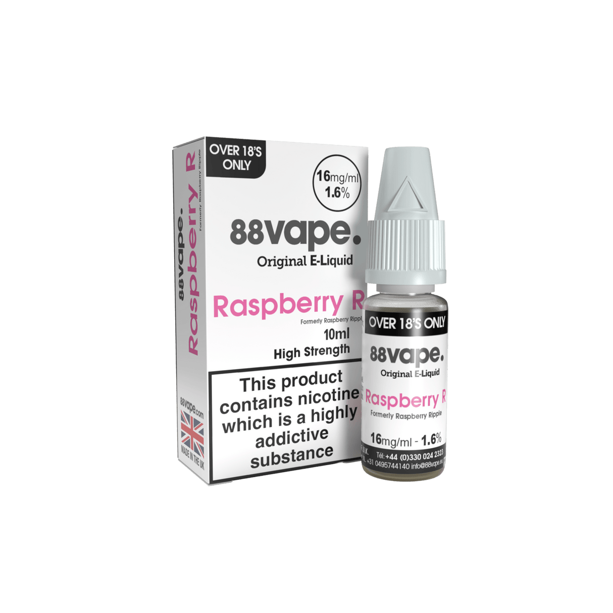 88VAPE - 10ML RASPBERRY R E LIQUID - Super E-cig