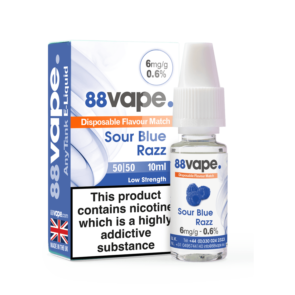 88VAPE - 10ML SOUR RASPBERRY E LIQUID - Super E-cig