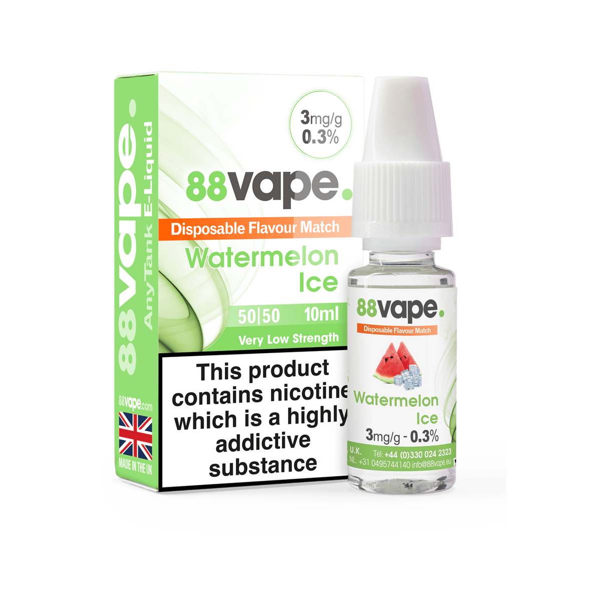 88VAPE - 10ML WATERMELON ICE E LIQUID - Super E-cig