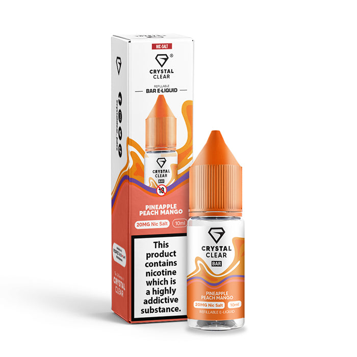 CRYSTAL CLEAR PINEAPPLE PEACH MANGO 10ML NIC SALT E-LIQUID