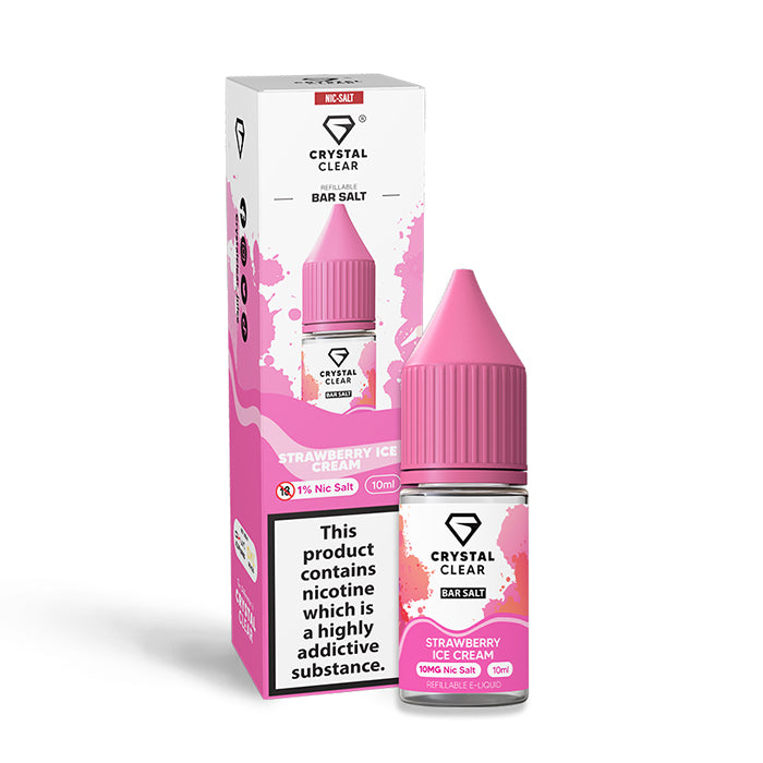CRYSTAL CLEAR STRAWBERRY ICE CREAM 10ML NIC SALT E-LIQUID