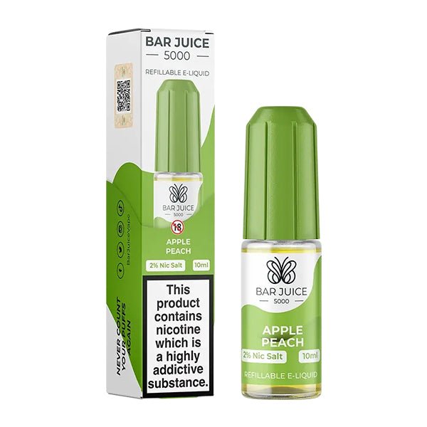 BAR JUICE - 10ML APPLE PEACH NIC SALT E LIQUID - Super E-cig