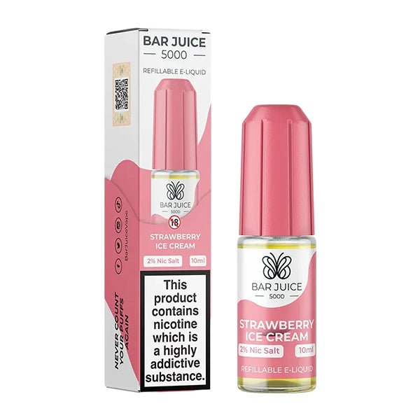 BAR JUICE - 10ML STRAWBERRY ICE CREAM NIC SALT E LIQUID - Super E-cig