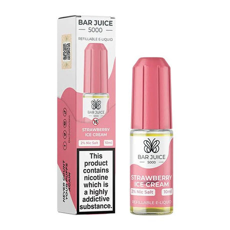 BAR JUICE - 10ML STRAWBERRY ICE CREAM NIC SALT E LIQUID - Super E-cig