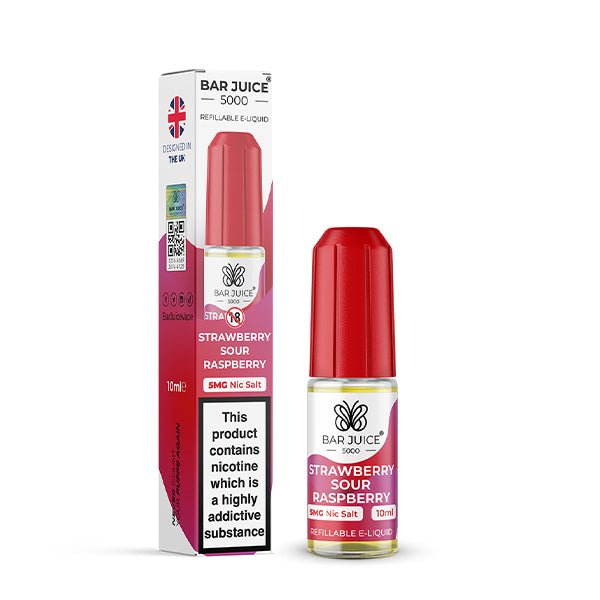 BAR JUICE STRAWBERRY SOUR RASPBERRY 10ML NIC SALT E - LIQUID - Super E - cig