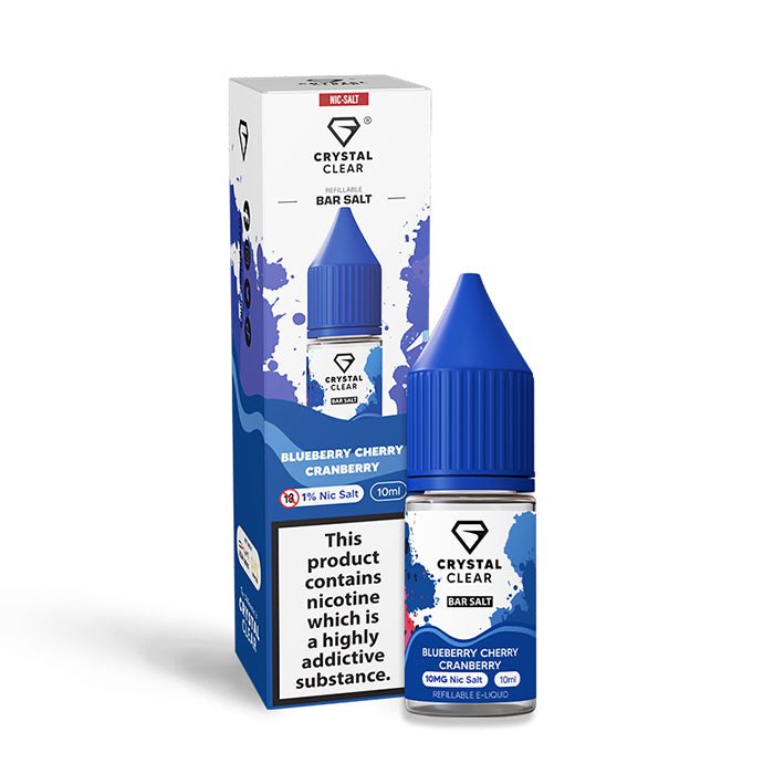 CRYSTAL CLEAR BLUEBERRY CHERRY CRANBERRY 10ML NIC SALT E - LIQUID - Super E - cig