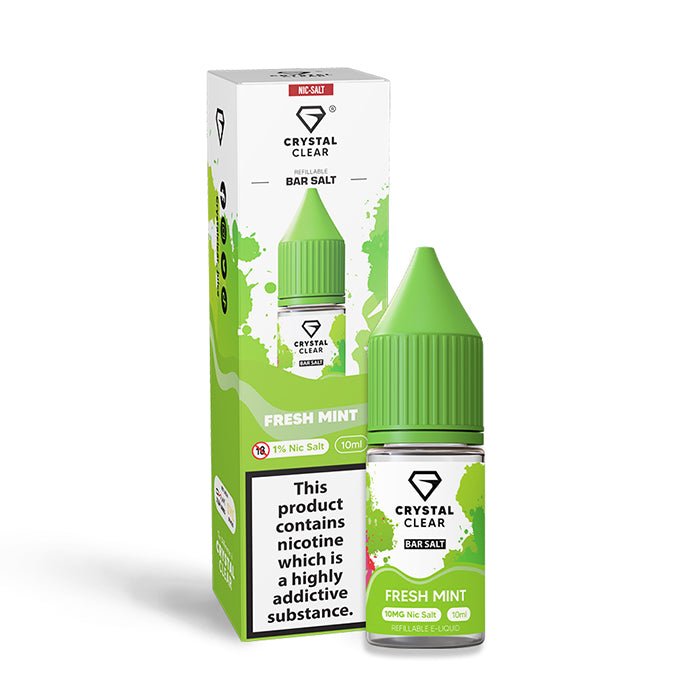 CRYSTAL CLEAR FRESH MINT 10ML NIC SALT E - LIQUID - Super E - cig