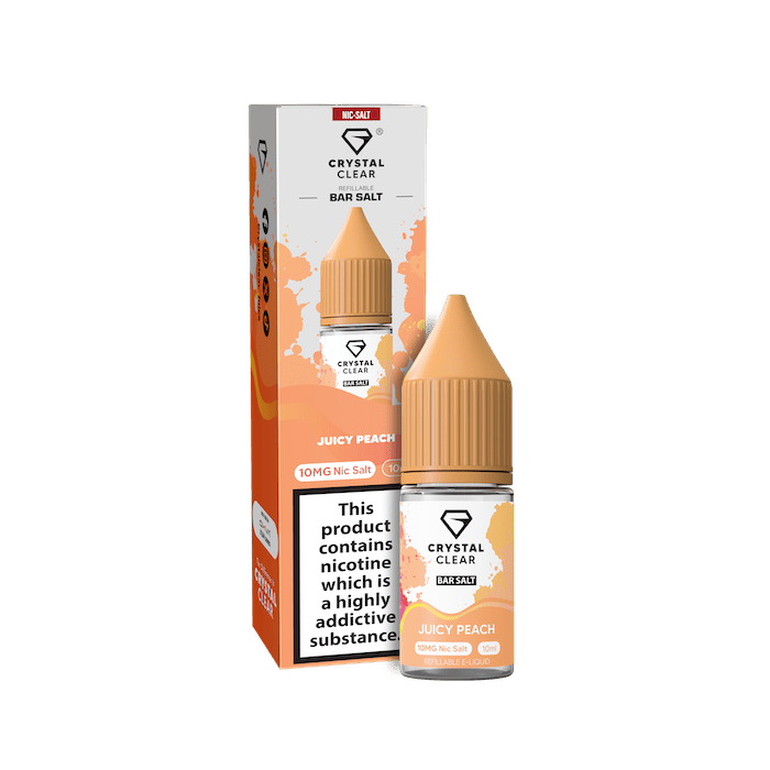 CRYSTAL CLEAR JUICY PEACH 10ML NIC SALT E - LIQUID - Super E - cig