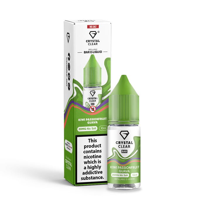 CRYSTAL CLEAR KIWI PASSION FRUIT GUAVA 10ML NIC SALT E - LIQUID - Super E - cig