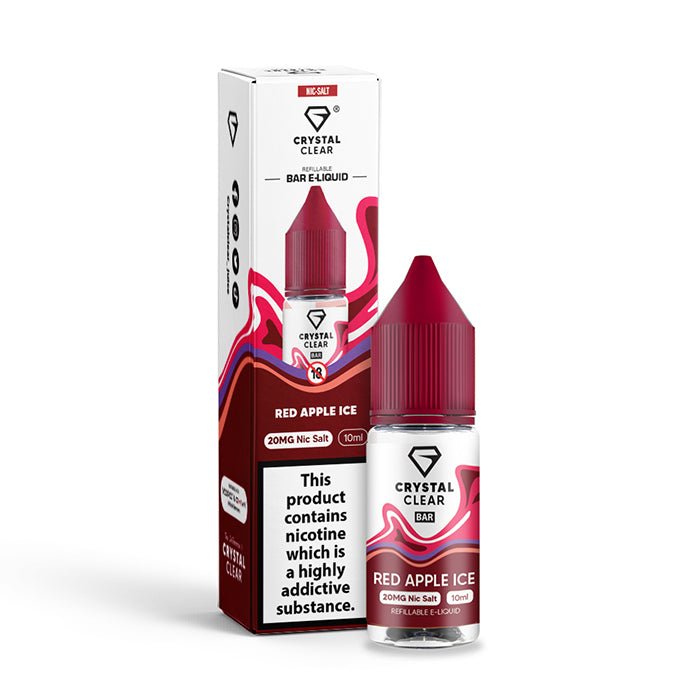 CRYSTAL CLEAR RED APPLE ICE 10ML NIC SALT E - LIQUID - Super E - cig