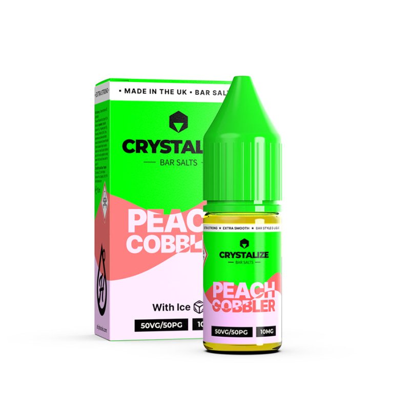 CRYSTALIZE BAR SALTS PEACH COBBLER 10ML NIC SALT E - LIQUID - Super E - cig