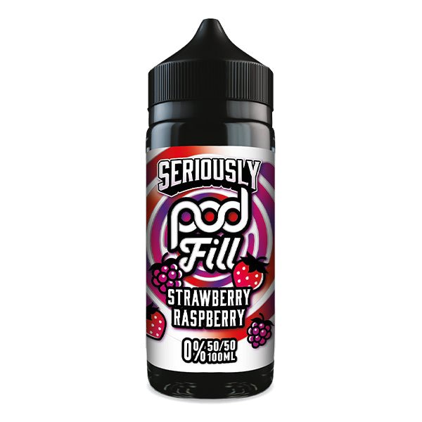 DOOZY VAPE CO - 100ML SERIOUSLY PODFILL STRAWBERRY RASPBERRY 0MG SHORTFILL E LIQUID - Super E-cig