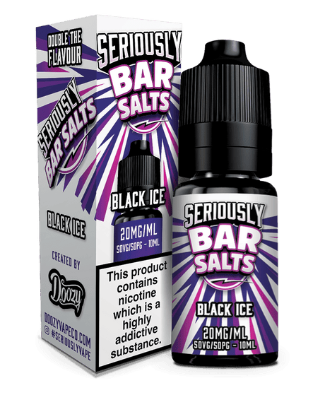 DOOZY VAPE CO - 10ML SERIOUSLY BAR SALTS BLACK ICE NIC SALT E LIQUID - Super E-cig