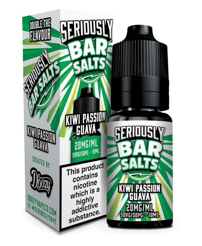 DOOZY VAPE CO - 10ML SERIOUSLY BAR SALTS KIWI PASSION FRUIT GUAVA NIC SALT E LIQUID - Super E-cig