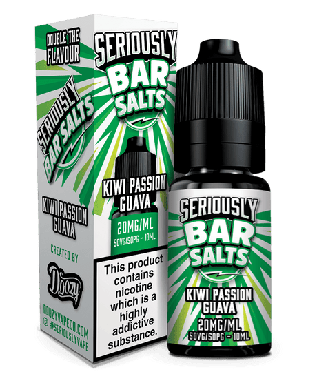 DOOZY VAPE CO - 10ML SERIOUSLY BAR SALTS KIWI PASSION FRUIT GUAVA NIC SALT E LIQUID - Super E-cig
