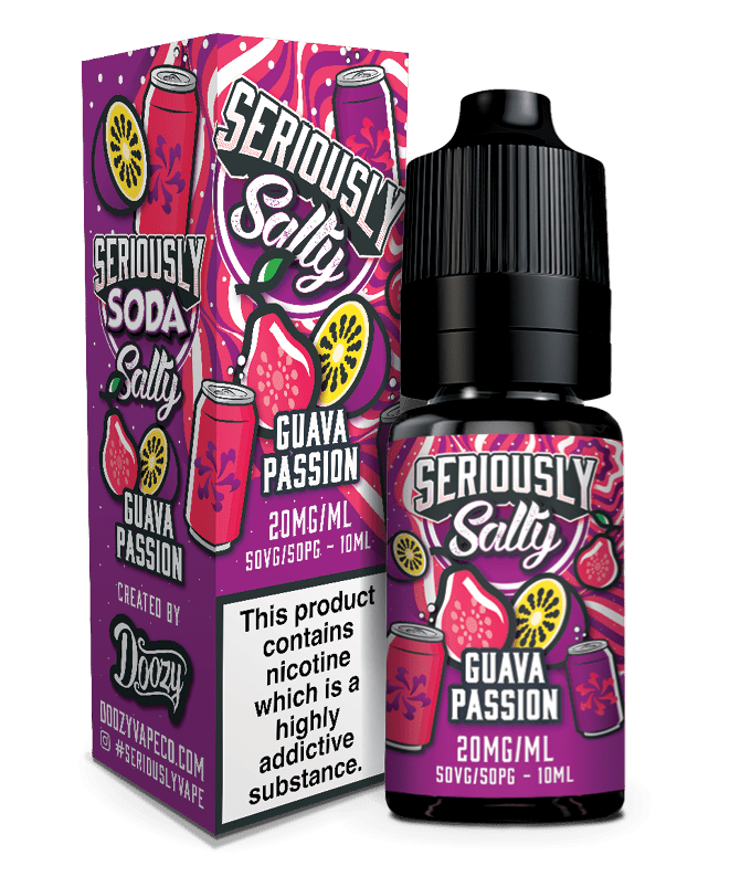 DOOZY VAPE CO - 10ML SERIOUSLY SALTY GUAVA PASSION NIC SALT E LIQUID - Super E-cig