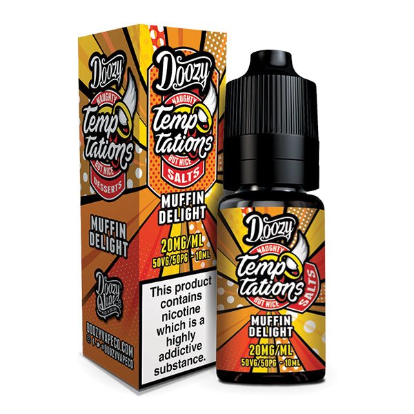 DOOZY VAPE CO - 10ML TEMPTATIONS MUFFIN DELIGHT NIC SALT E LIQUID - Super E-cig