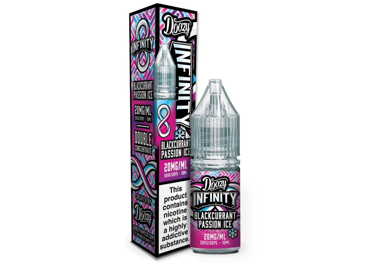 DOOZY VAPE CO INFINITY PODFILL BLACKCURRANT PASSION ICE 10ML NIC SALT E - LIQUID - Super E - cig