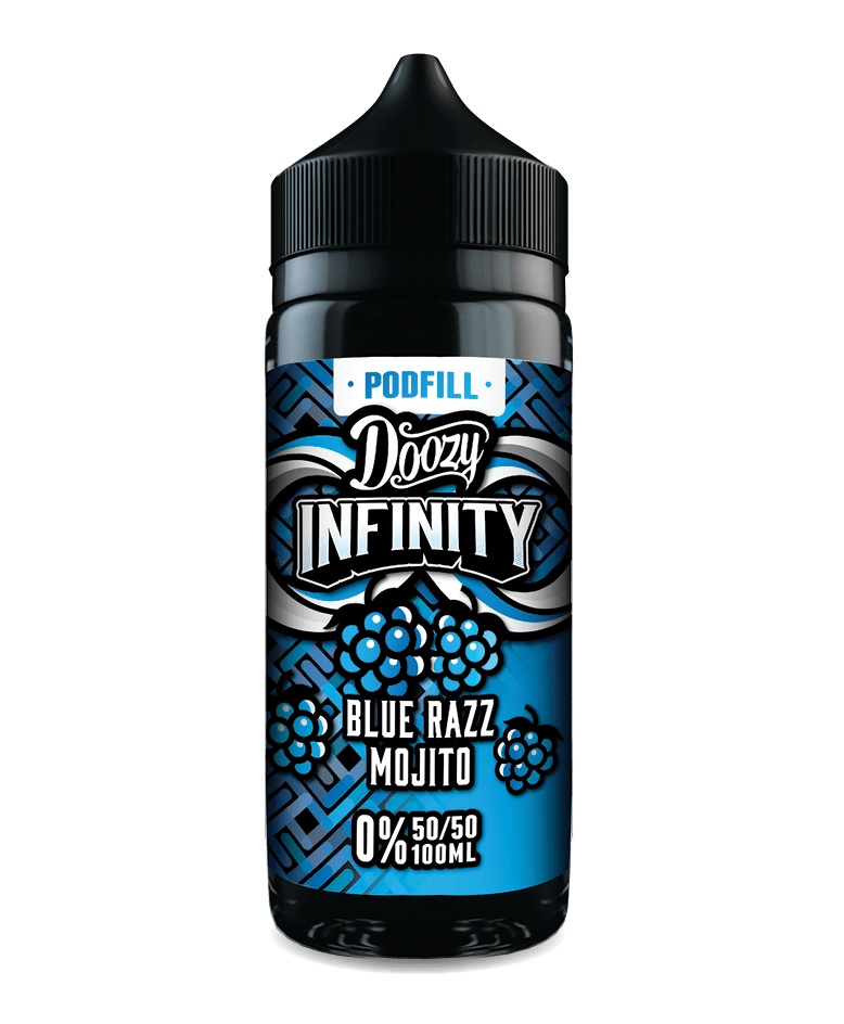 DOOZY VAPE CO INFINITY PODFILL BLUE RAZZ MOJITO 100ML SHORTFILL E - LIQUID - Super E - cig