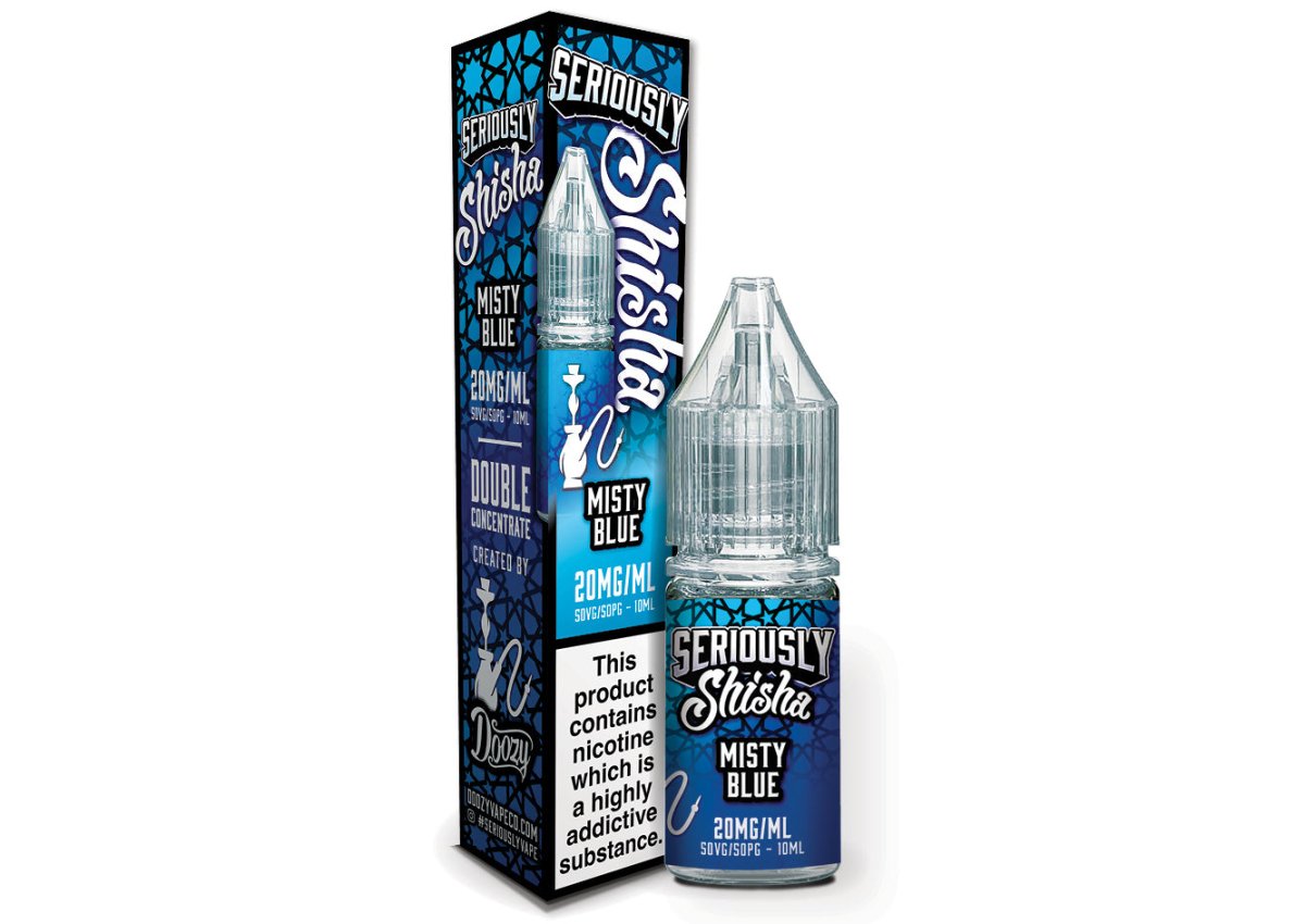 DOOZY VAPE CO SERIOUSLY SHISHA MISTY BLUE 10ML NIC SALT E - LIQUID - Super E - cig