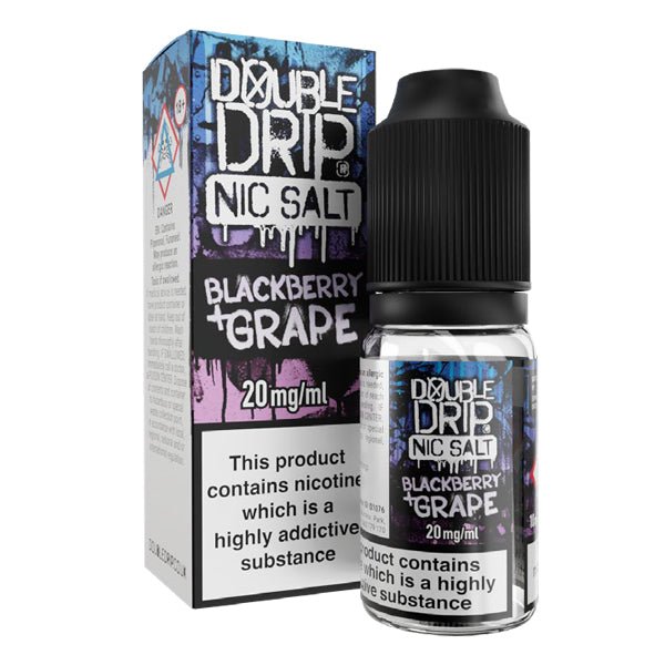 DOUBLE DRIP - 10ML BLACKBERRY & GRAPE NIC SALT E LIQUID - Super E-cig