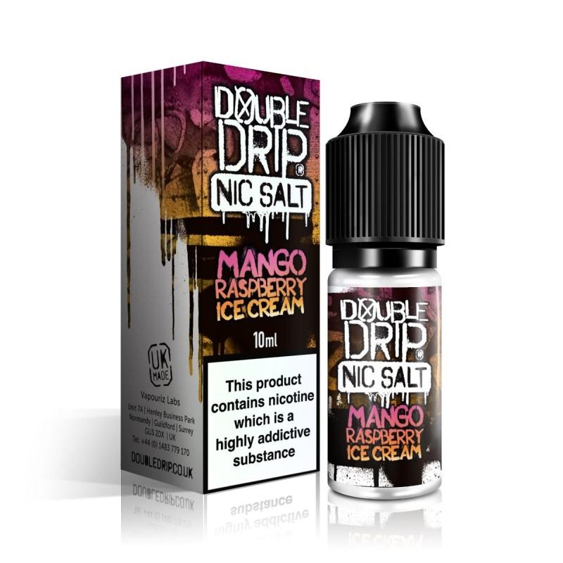 DOUBLE DRIP - 10ML MANGO RASPBERRY ICE CREAM NIC SALT E LIQUID - Super E-cig