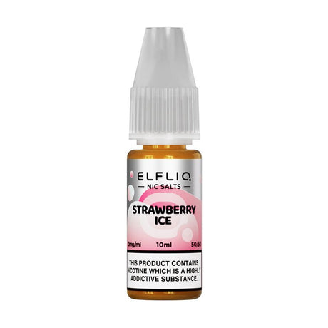ELF BAR - 10ML ELFLIQ STRAWBERRY ICE NIC SALT E LIQUID - Super E-cig