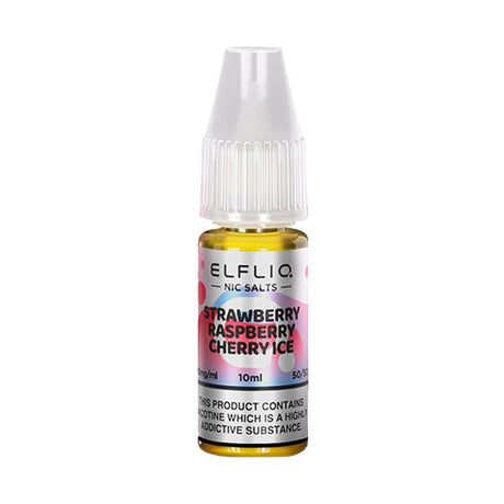 ELF BAR - 10ML ELFLIQ STRAWBERRY RASPBERRY CHERRY ICE NIC SALT E LIQUID - Super E-cig