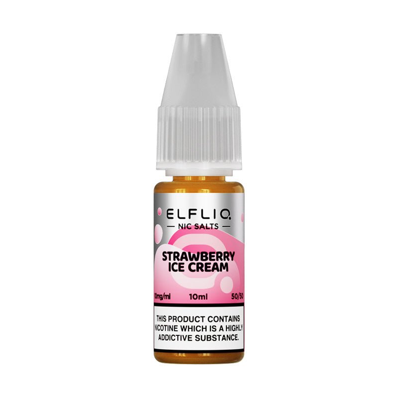 ELF BAR - 10ML ELFLIQ STRAWBERRY SNOOW NIC SALT E LIQUID - Super E-cig