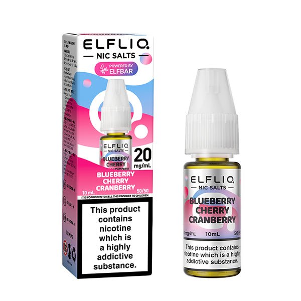 ELF BAR ELFLIQ BLUEBERRY CHERRY CRANBERRY 10ML NIC SALT E-LIQUID - Super E-cig