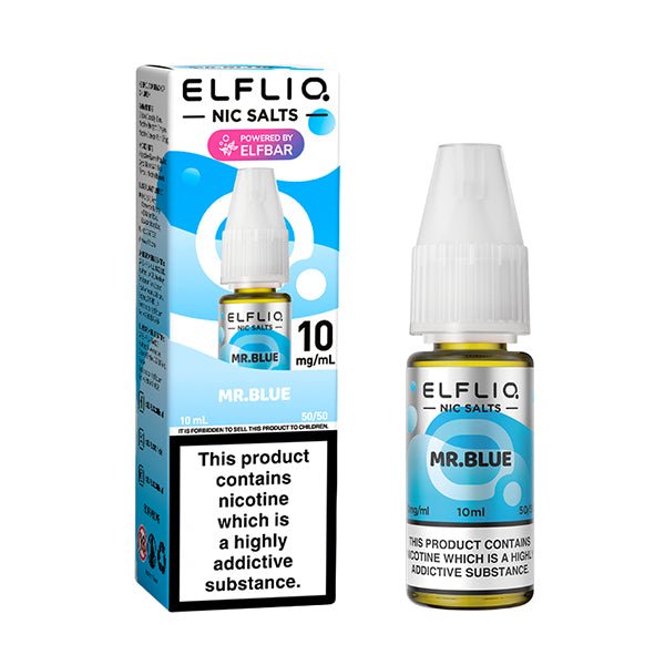 ELF BAR ELFLIQ MR BLUE 10ML NIC SALT E-LIQUID - Super E-cig