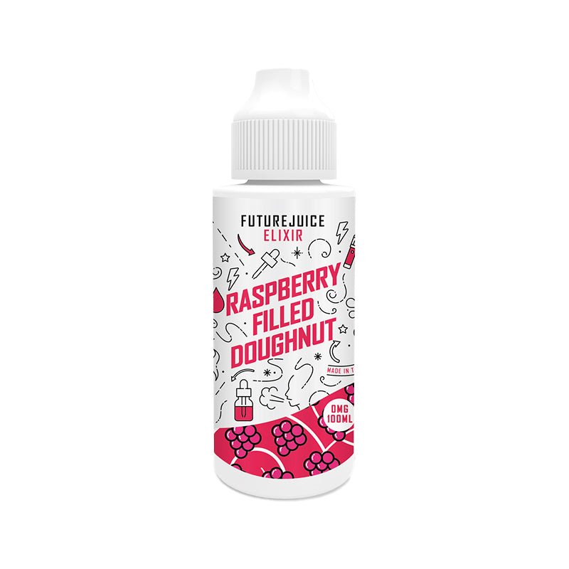 FUTURE JUICE - 100ML ELIXIRS RASPBERRY FILLED DOUGHNUT 0MG SHORTFILL E LIQUID - Super E-cig