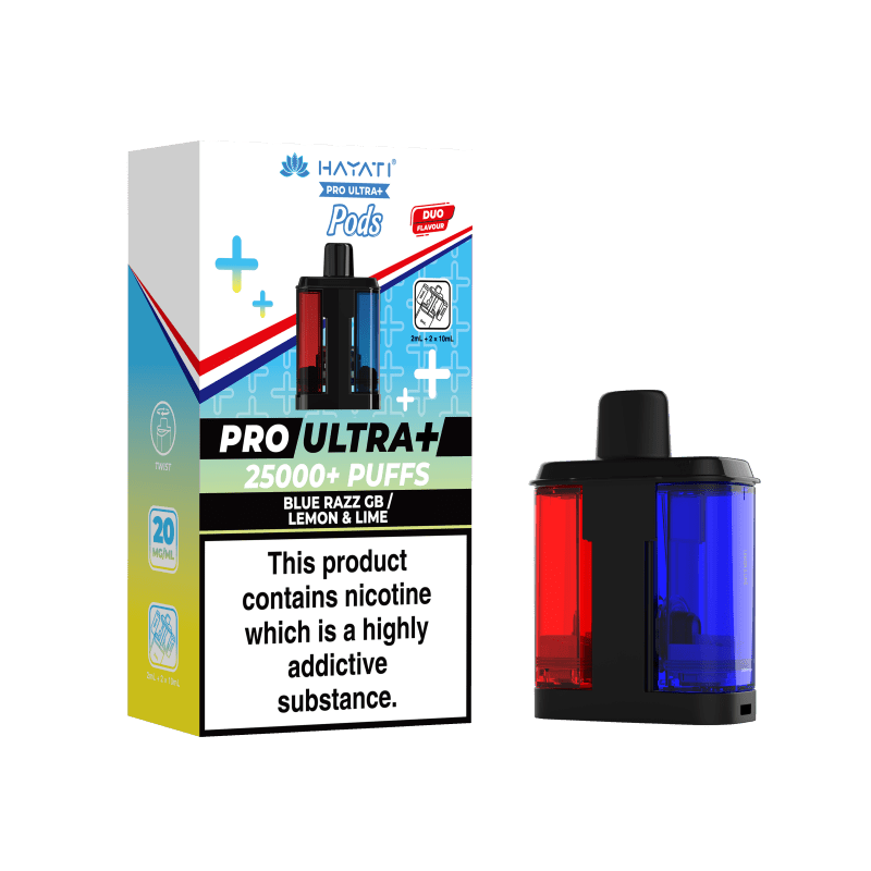 HAYATI PRO ULTRA + PREFILLED POD - BLUE RAZZ GB / LEMON & LIME