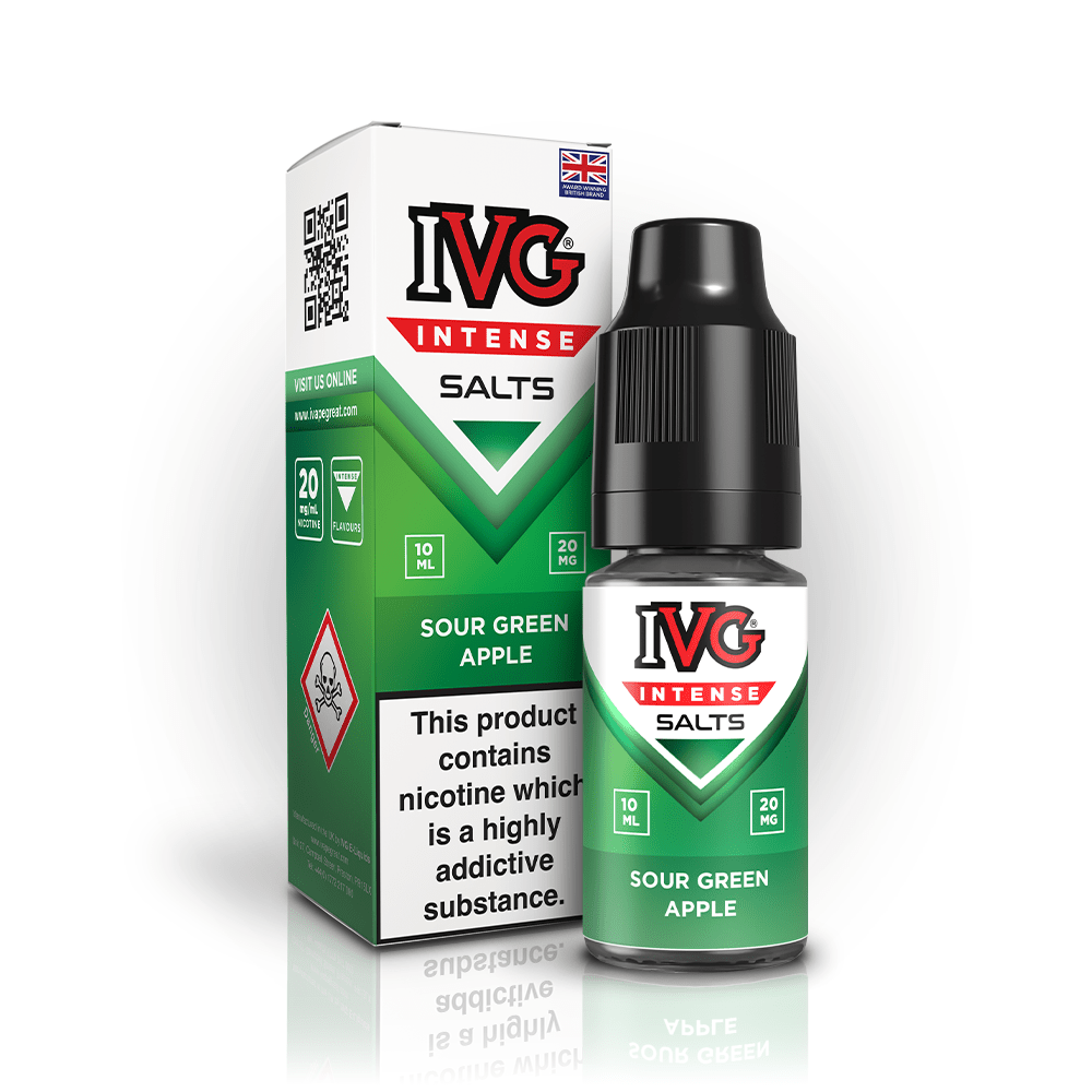 IVG INTENSE SOUR GREEN APPLE 10ML NIC SALT E - LIQUID - Super E - cig