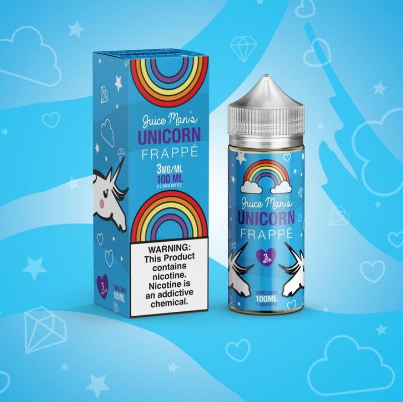 JUICE MAN - 80ML UNICORN FRAPPE 0MG SHORTFILL E LIQUID - Super E-cig