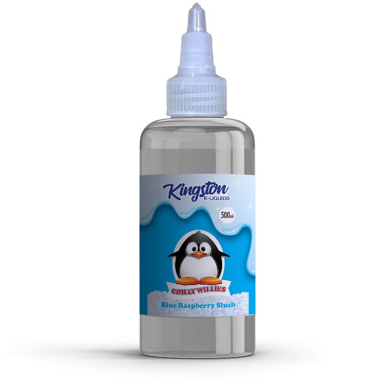 KINGSTON - 500ML CHILLY WILLIES BLUE RASPBERRY SLUSH 0MG SHORTFILL E LIQUID - Super E-cig
