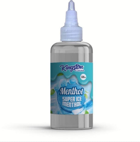KINGSTON - 500ML SUPER ICE MENTHOL 0MG SHORTFILL E LIQUID - Super E-cig