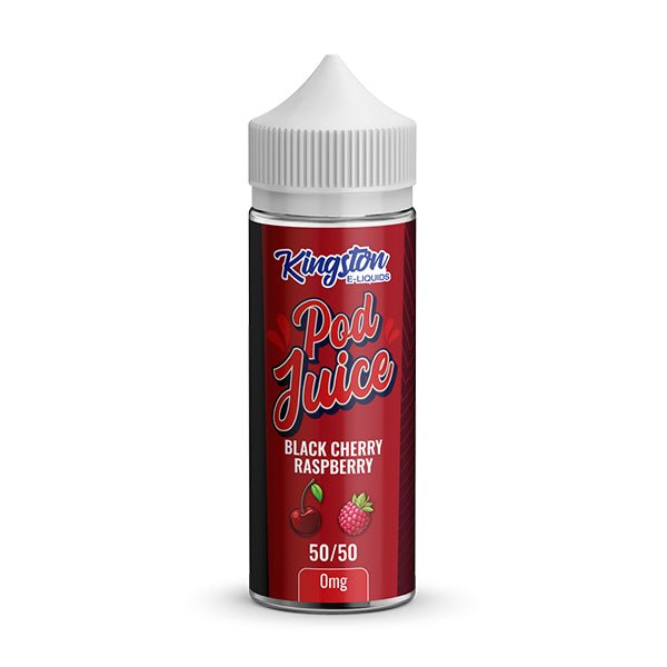 KINGSTON POD JUICE BLACK CHERRY RASPBERRY 50/50 100ML SHORTFILL E - LIQUID - Super E - cig