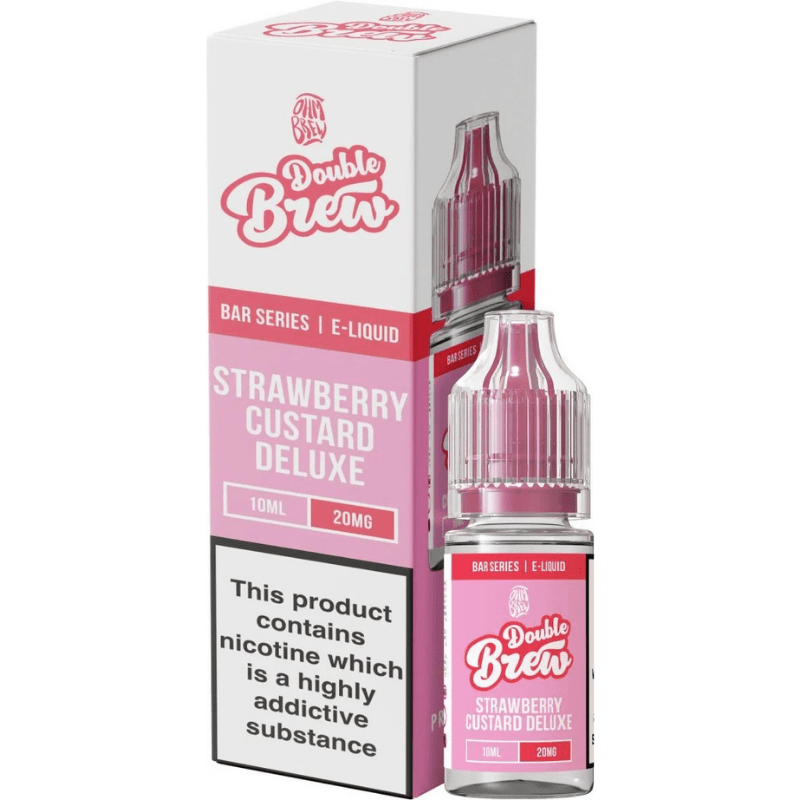 OHM BREW DOUBLE BREW STRAWBERRY CUSTARD DELUXE 10ML NIC SALT E - LIQUID - Super E - cig