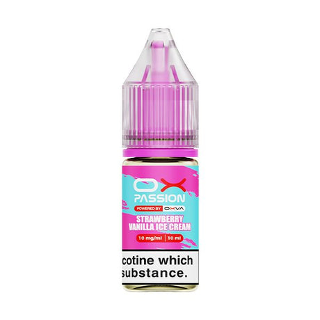 OX PASSION STRAWBERRY VANILLA ICE CREAM 10ML NIC SALT E - LIQUID - Super E - cig