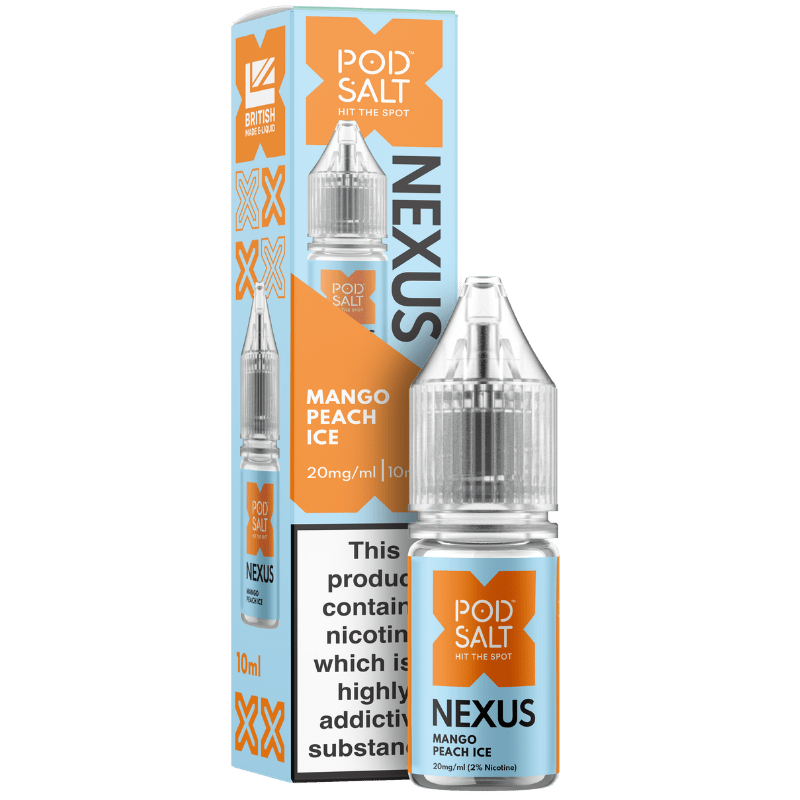 POD SALT NEXUS MANGO PEACH ICE 10ML NIC SALT E - LIQUID - Super E - cig
