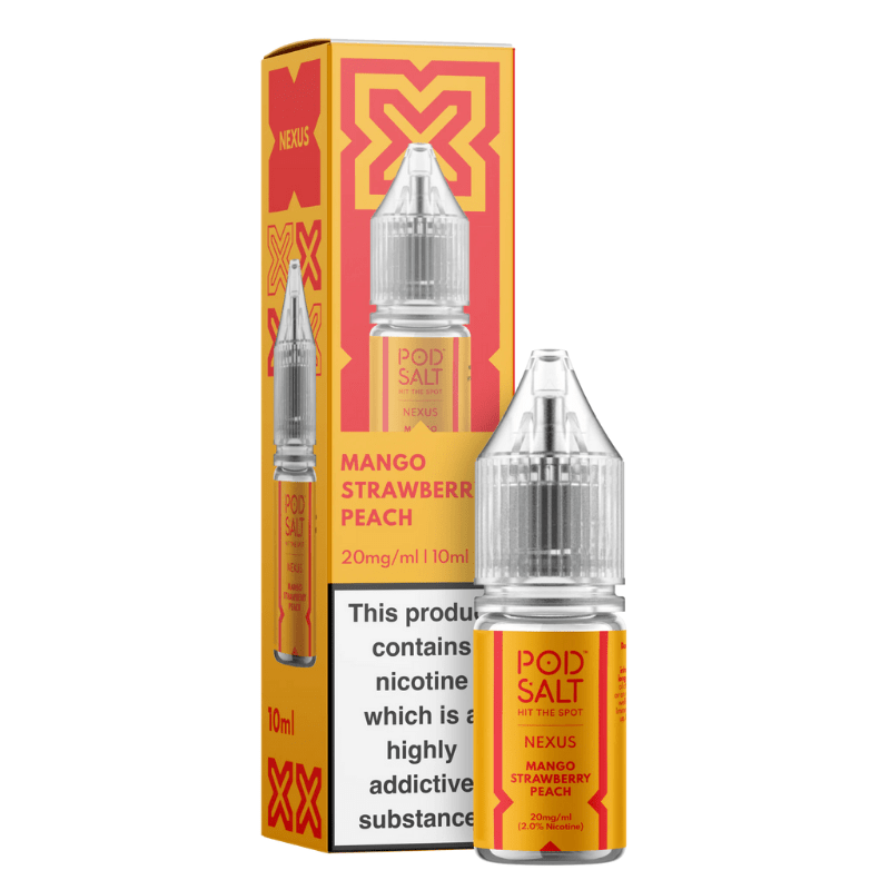 POD SALT NEXUS MANGO STRAWBERRY PEACH 10ML NIC SALT E - LIQUID - Super E - cig