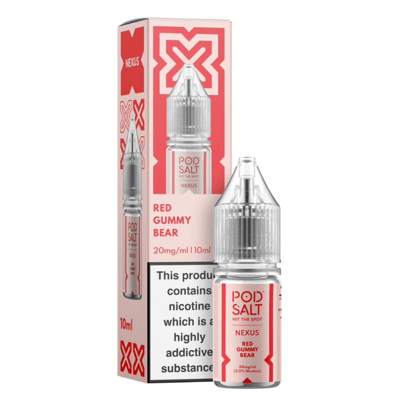 POD SALT NEXUS RED GUMMY BEAR 10ML NIC SALT E - LIQUID - Super E - cig