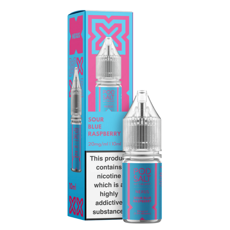 POD SALT NEXUS SOUR BLUE RASPBERRY 10ML NIC SALT E - LIQUID - Super E - cig